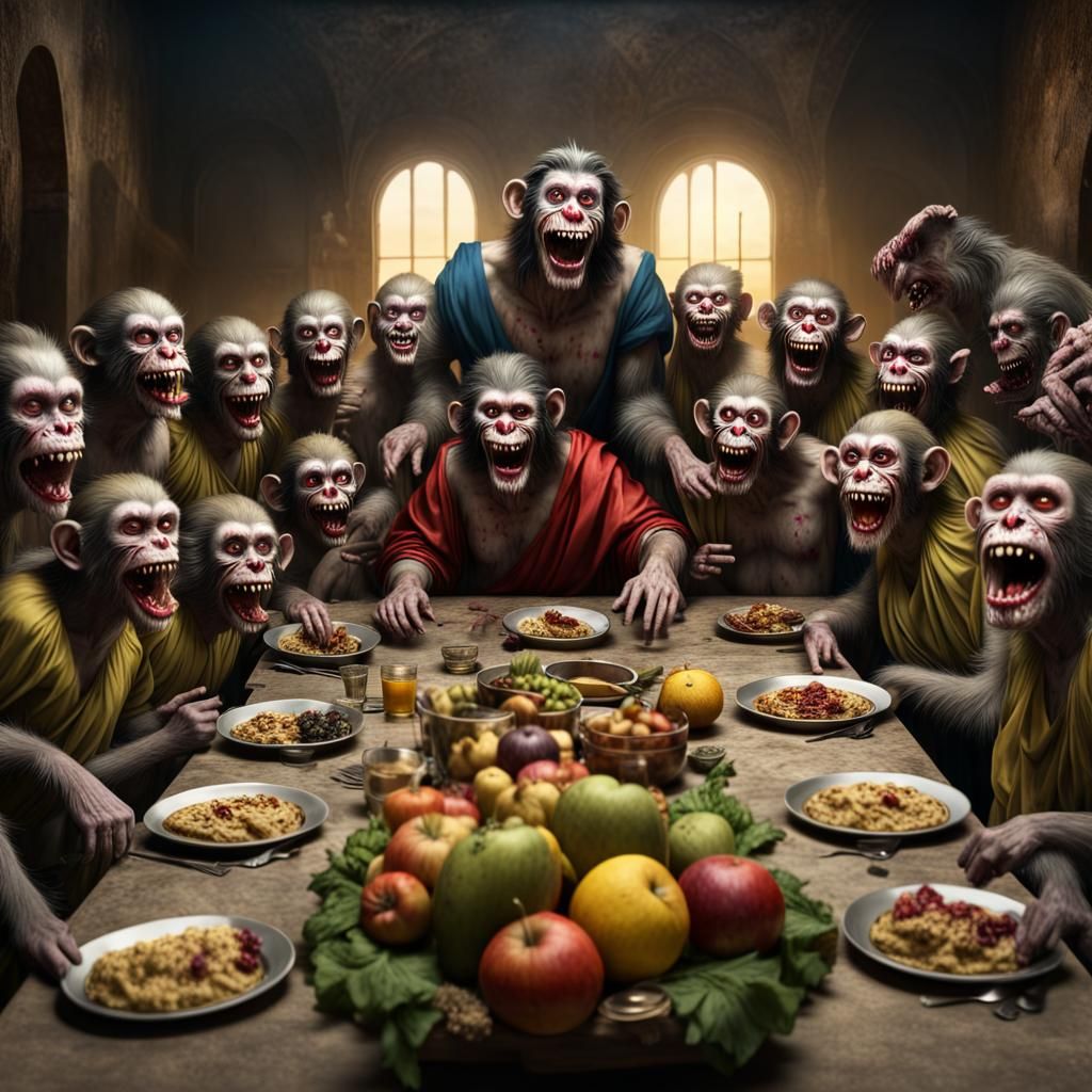 Zombie Monkey Monster Clown Jesus Christ and the Zombie Monk...