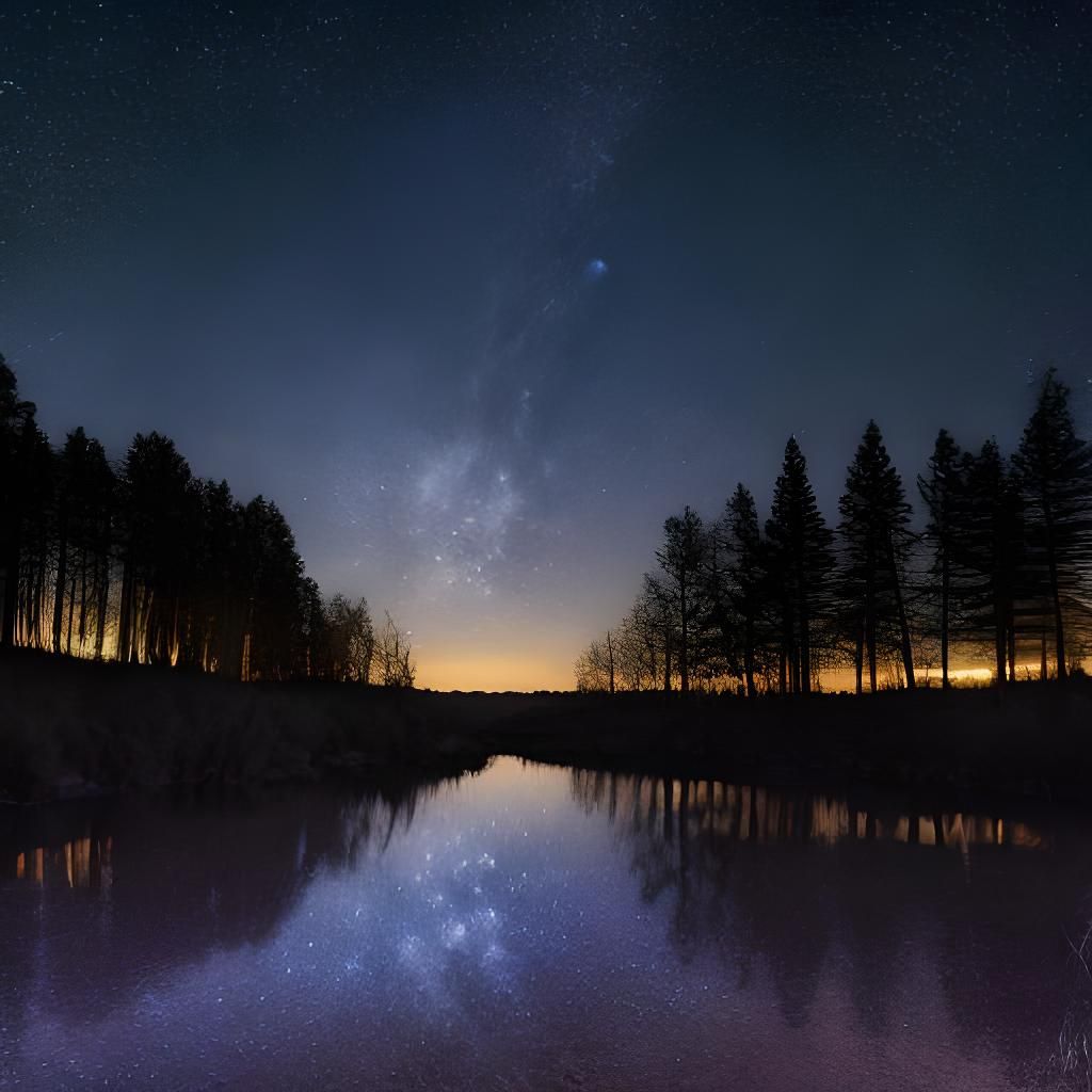 Abstract Cosmic Nebula in Deep Blues and Purples