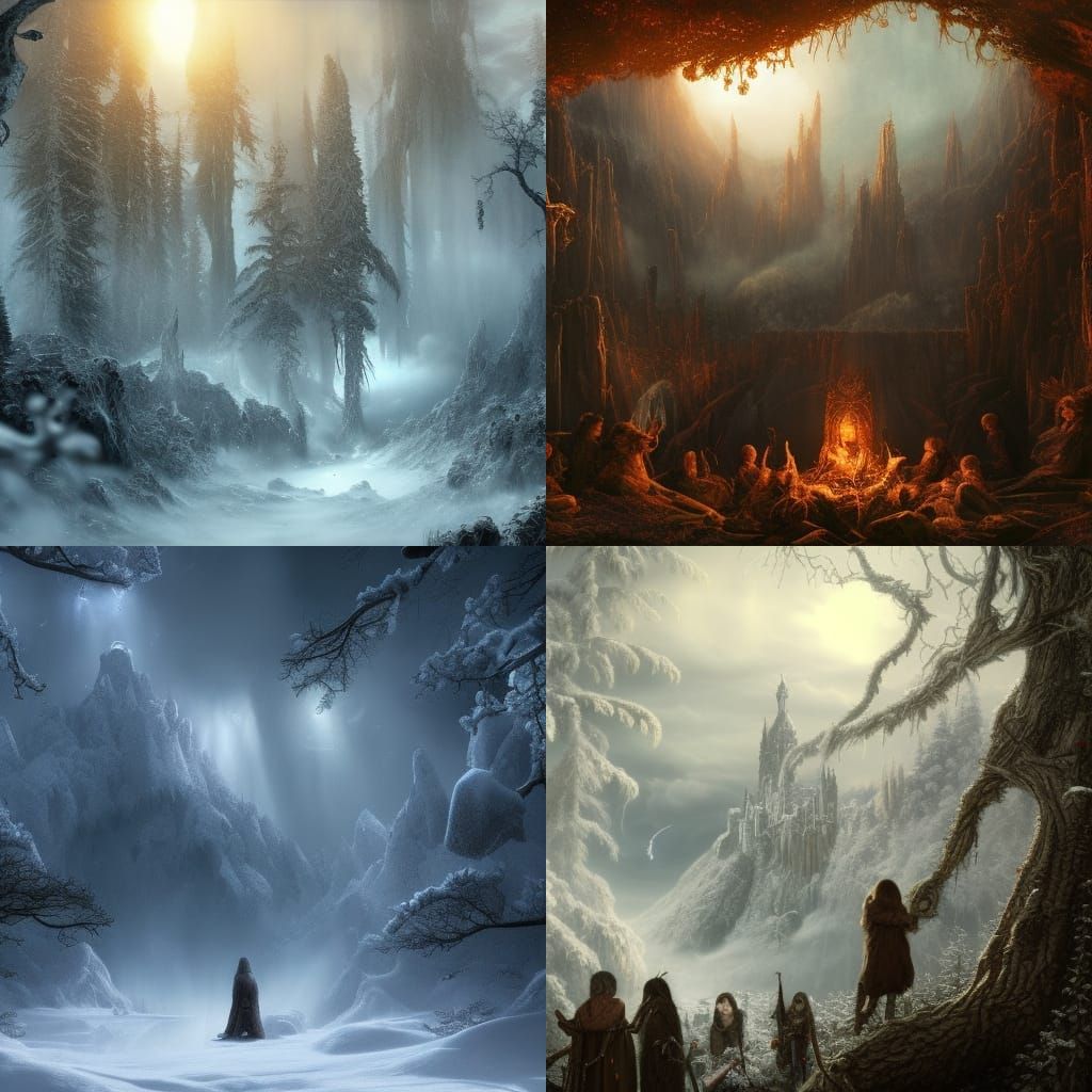 Winter Solstice - hyper-defined, hyper-detailed, intense sha...