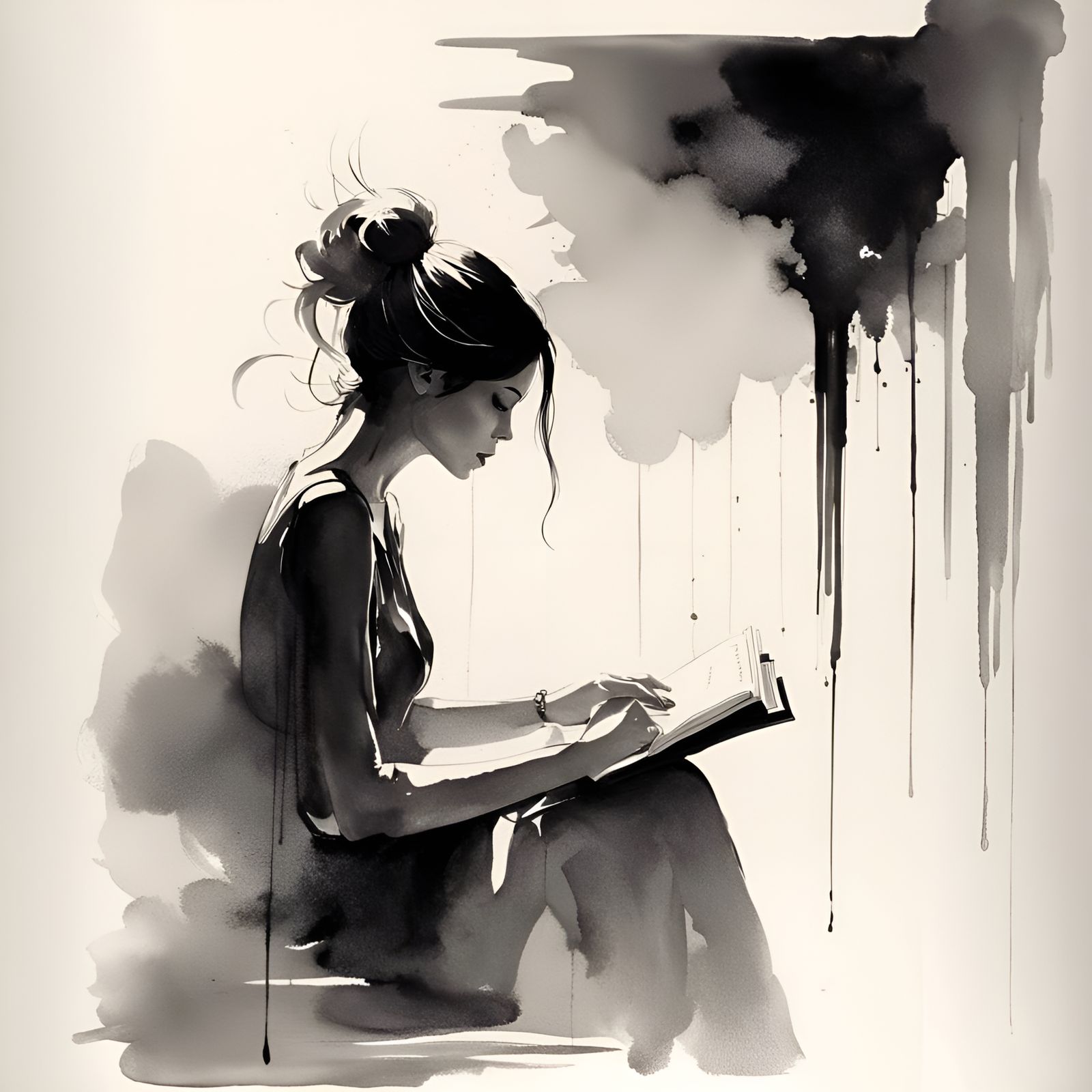 Ink wash sketch   by @SONart