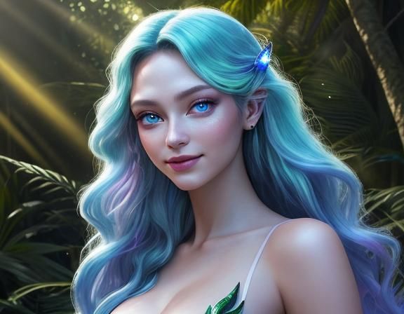 solarpunk fairy blue - AI Generated Artwork - NightCafe Creator