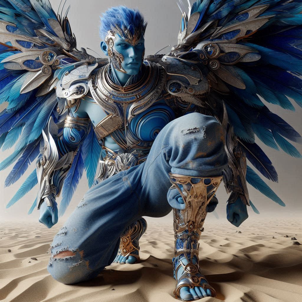Egyptian God Wearing Blue Jeans