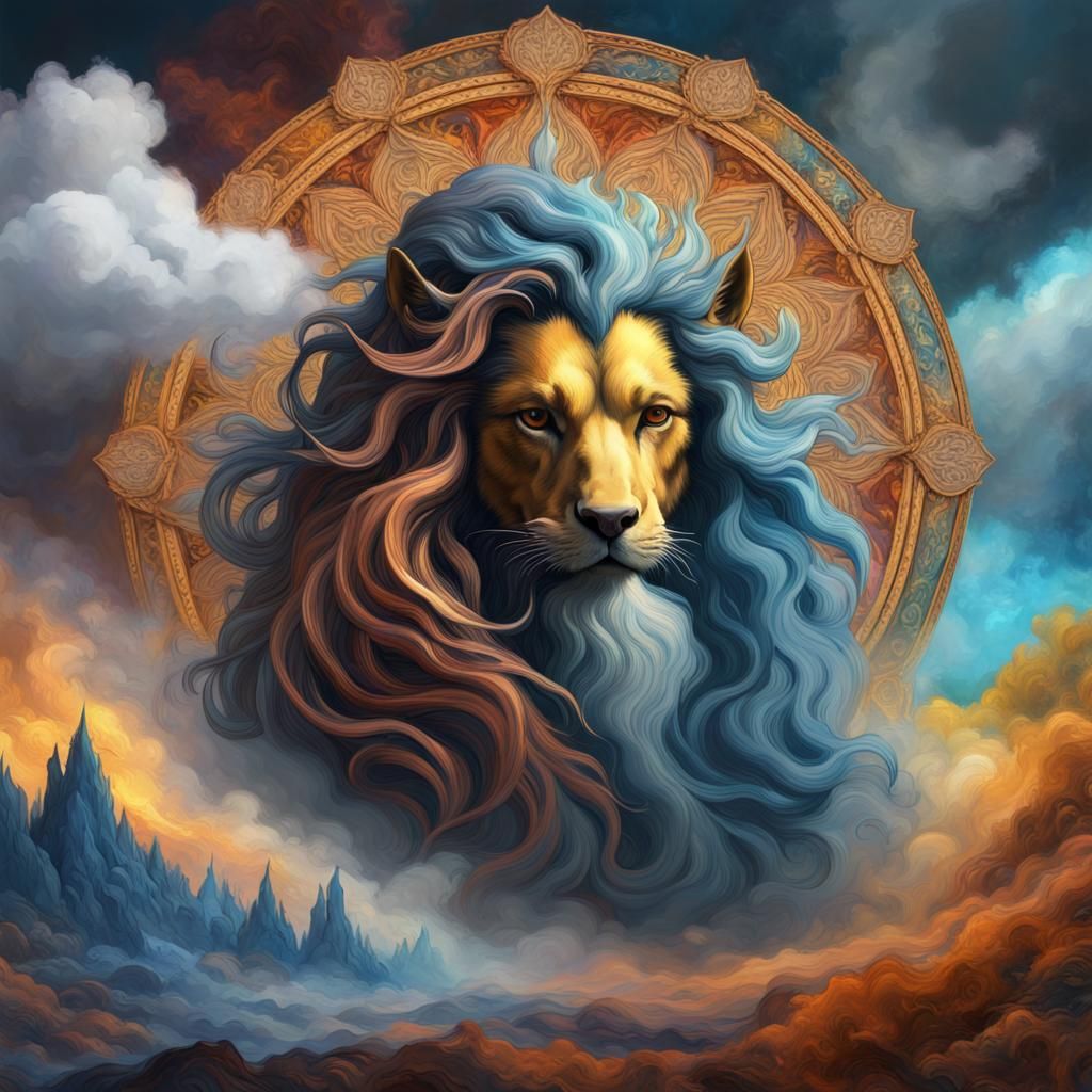 Wise Lion in the Sky