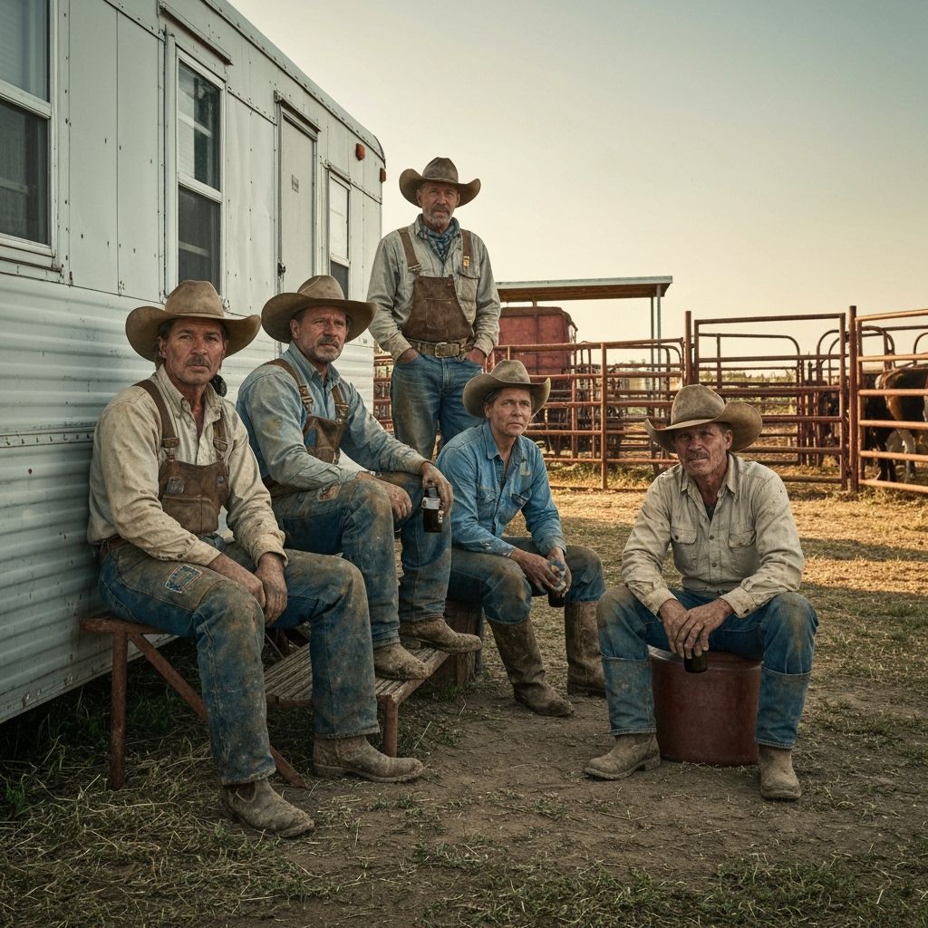 A group of real working ranch hands taking a break  by @Lantern in the Fog