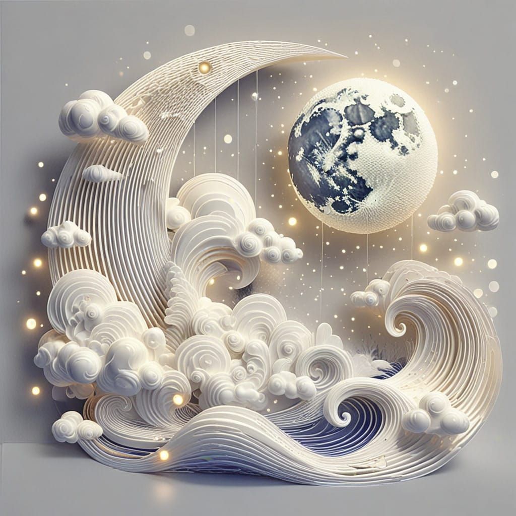 Fantasy moonlit seascape  by @Alan Elsam