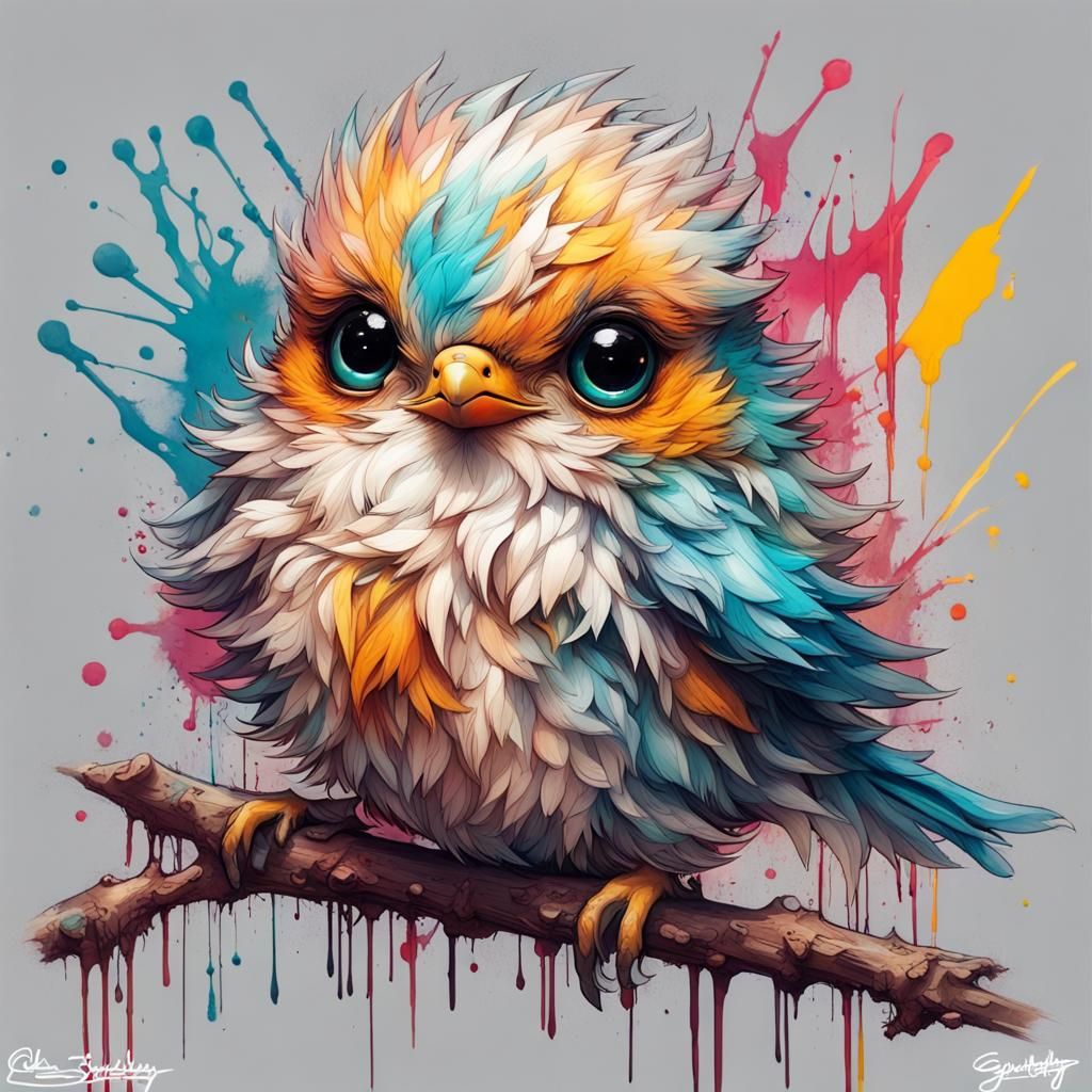 Fluffy fledgling bird  by @AsfK