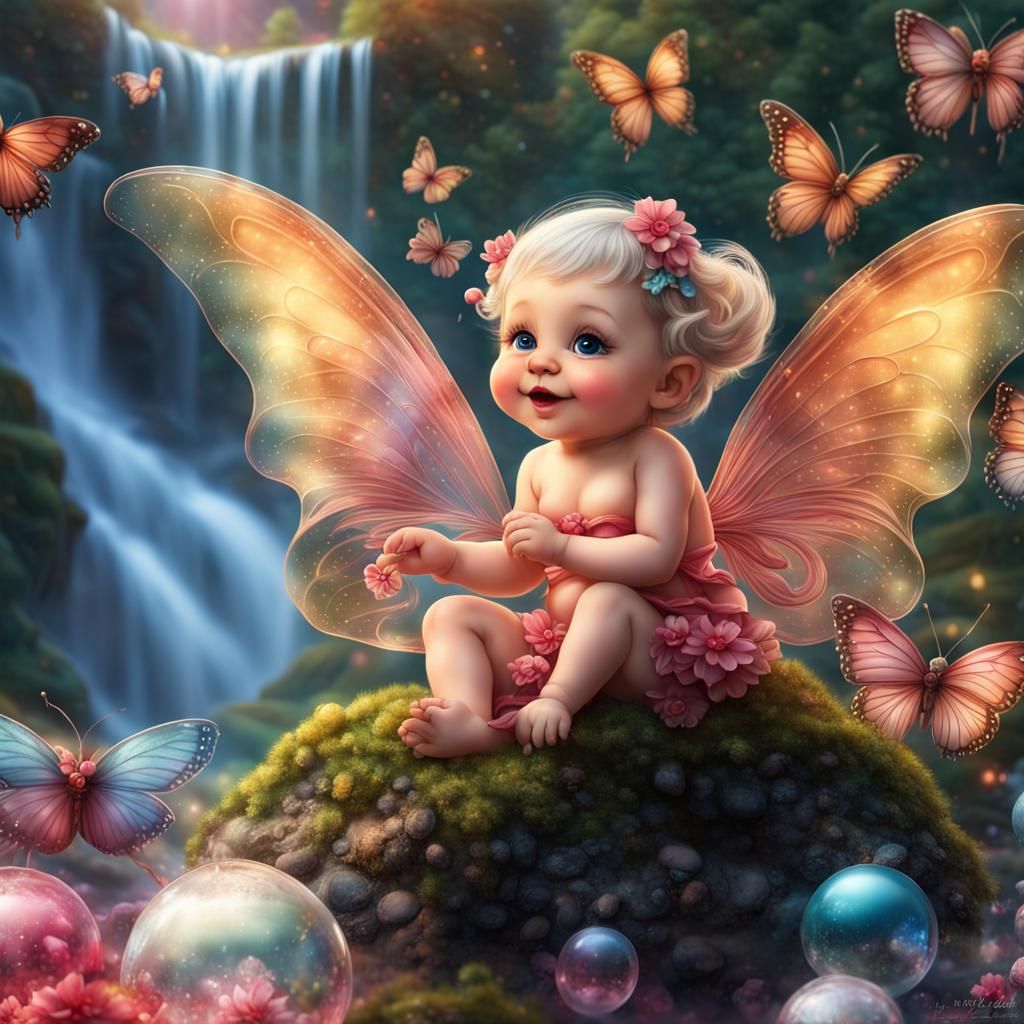 Stunningly Beautiful Finest Details of a Happy Beautiful Baby Fairy in ...