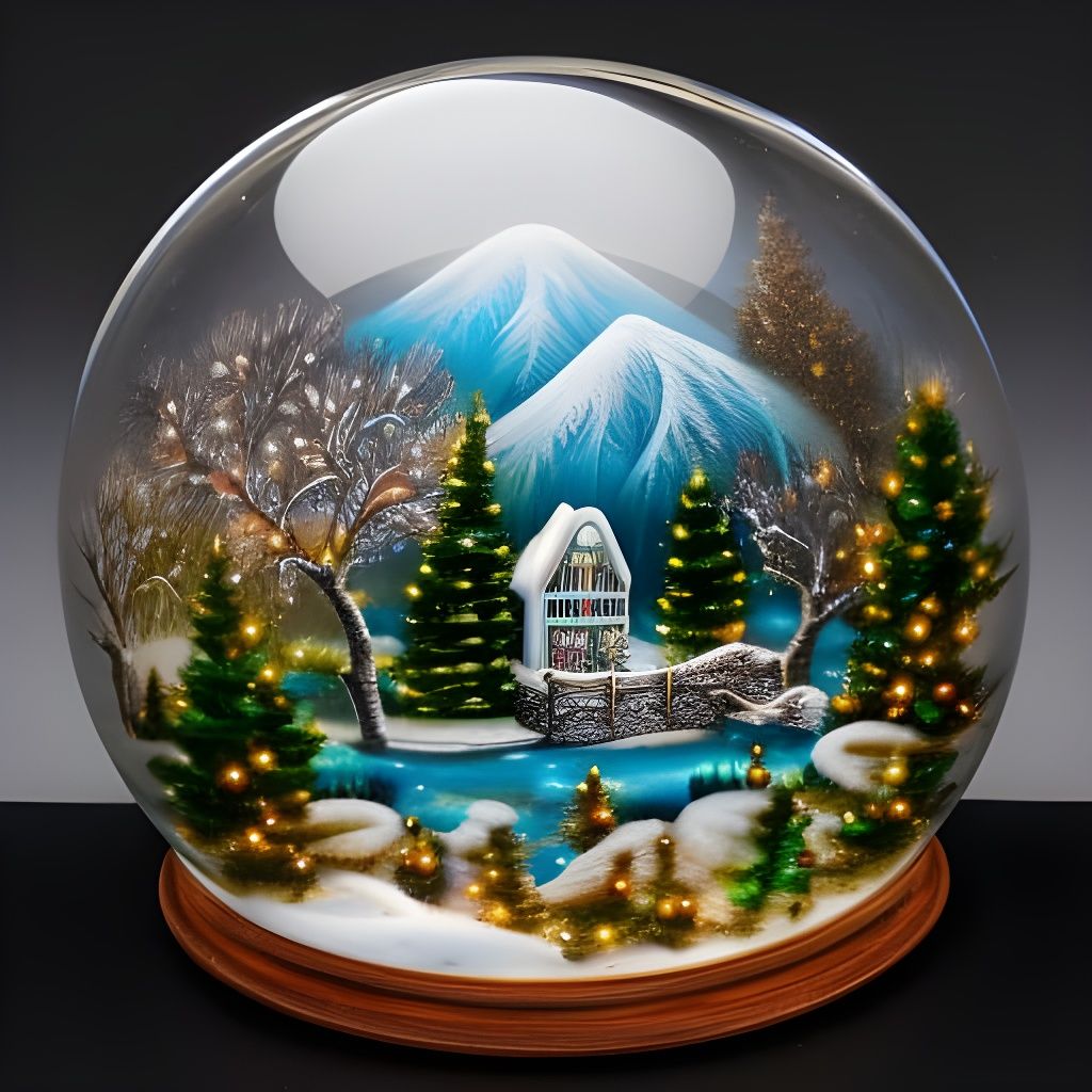 Merry Christmas Snowglobe - AI Generated Artwork - NightCafe Creator