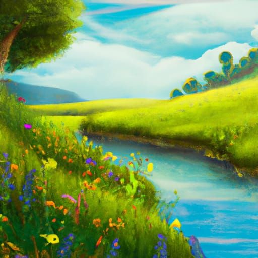 Meadow - AI Generated Artwork - NightCafe Creator
