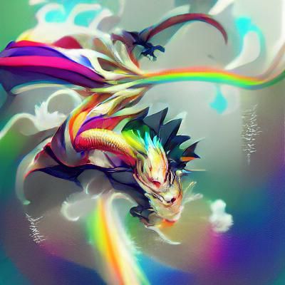 Rainbow Dragon - AI Generated Artwork - NightCafe Creator
