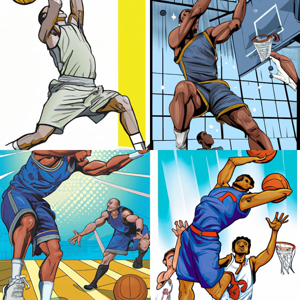 African-American playing basketball