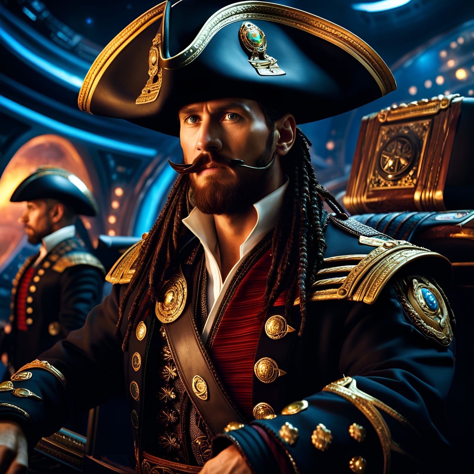 (((Scifi pirate crew 🏴‍☠️ on board of a pirate spaceship Lionel