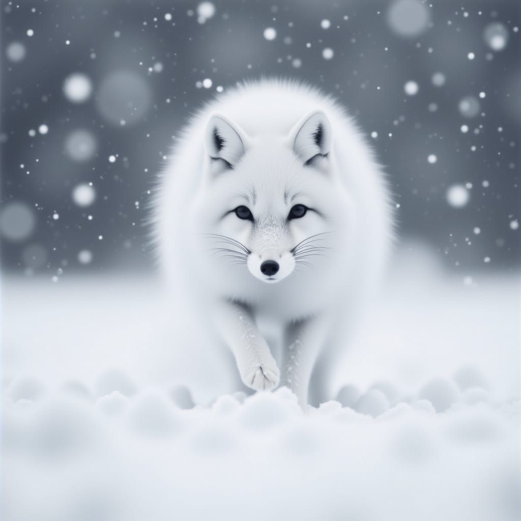<lora:Blizzard:1.0> White Fox jumping in the snow.