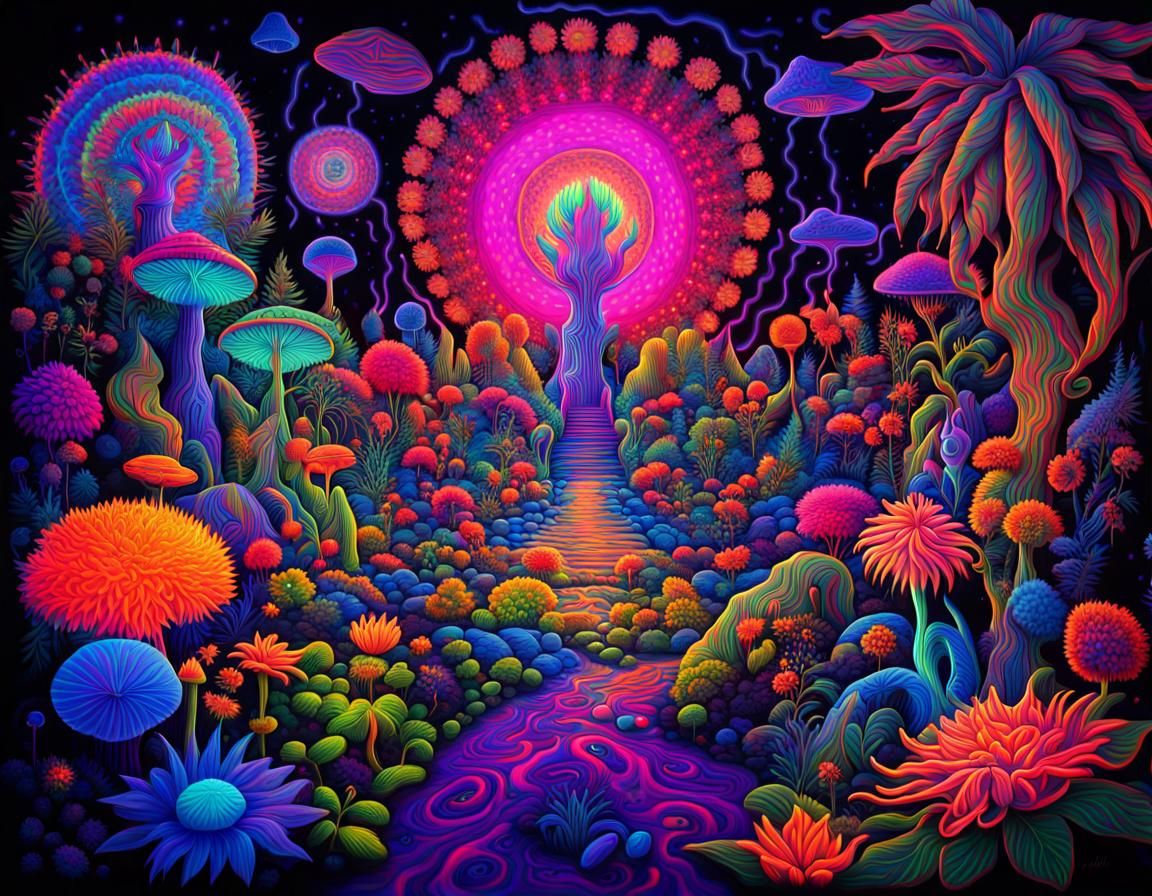 Black Light Garden AI Generated Artwork NightCafe Creator