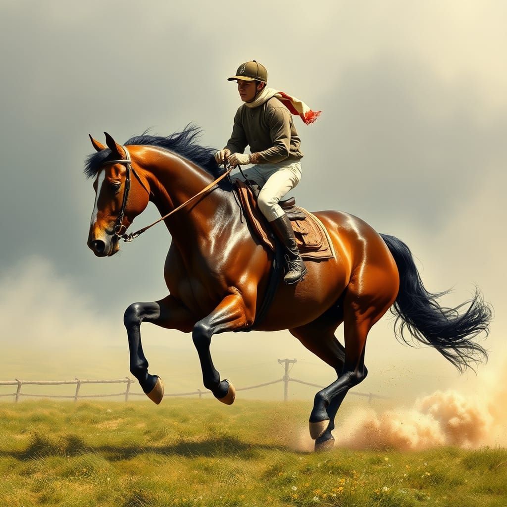 Un jockey sur un cheval   by @Chanchan