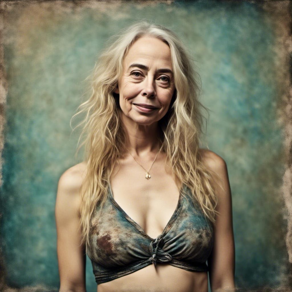 Beautiful Woman in Swimsuit Portrait, Ektachrome Style