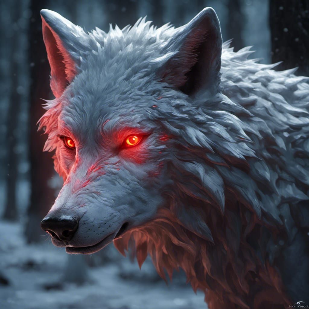 The legend of the wolf with red eyes - AI Generated Artwork - NightCafe ...