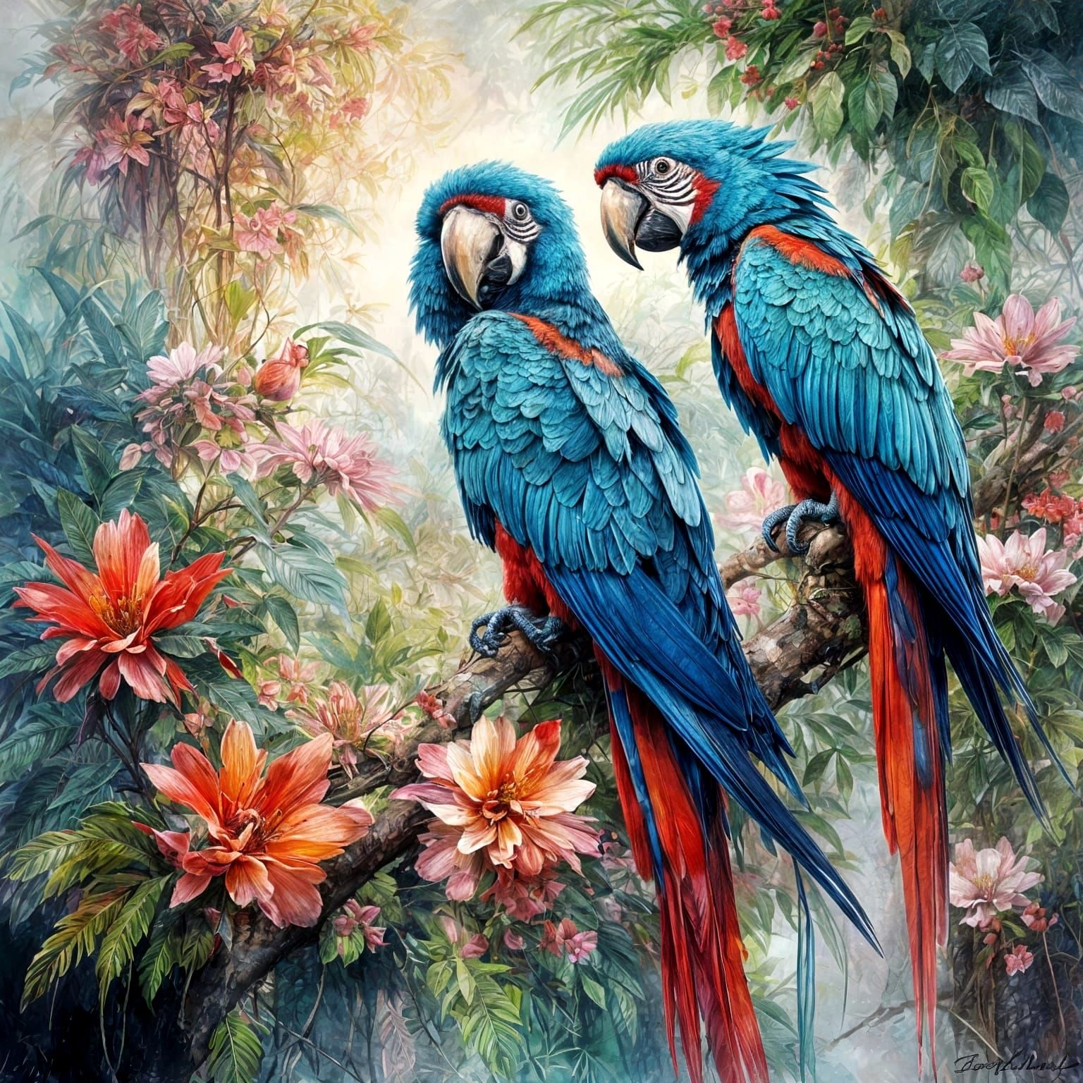 Blue Macaws  by @Tovenaar