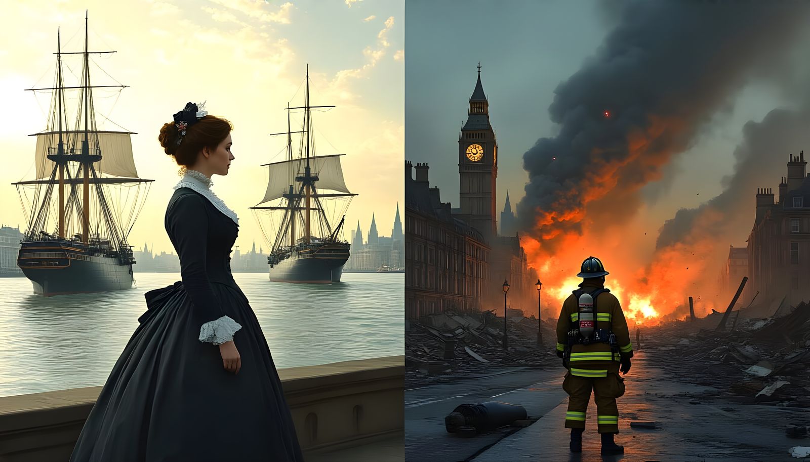London during the Napoleonic wars versus The Blitz during World War II  by @Gary Murakami