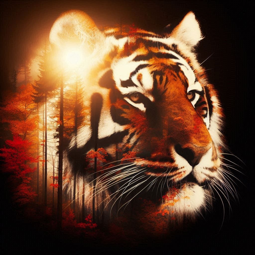 double exposure beautiful fantasy portrait landscape..