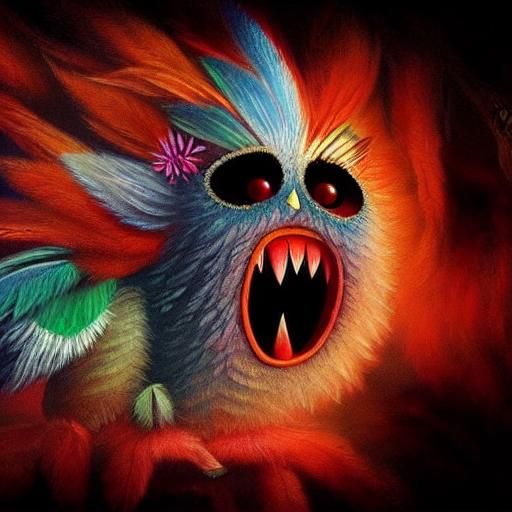 Cute and fluffy tiny baby bird by Andy Kehoe and Tim Burton. Big sad ...