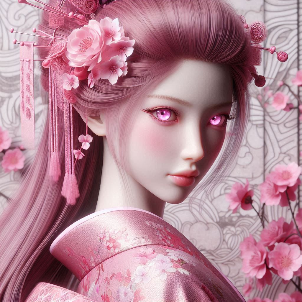 Cherry blossom geisha 1 glowing eyes