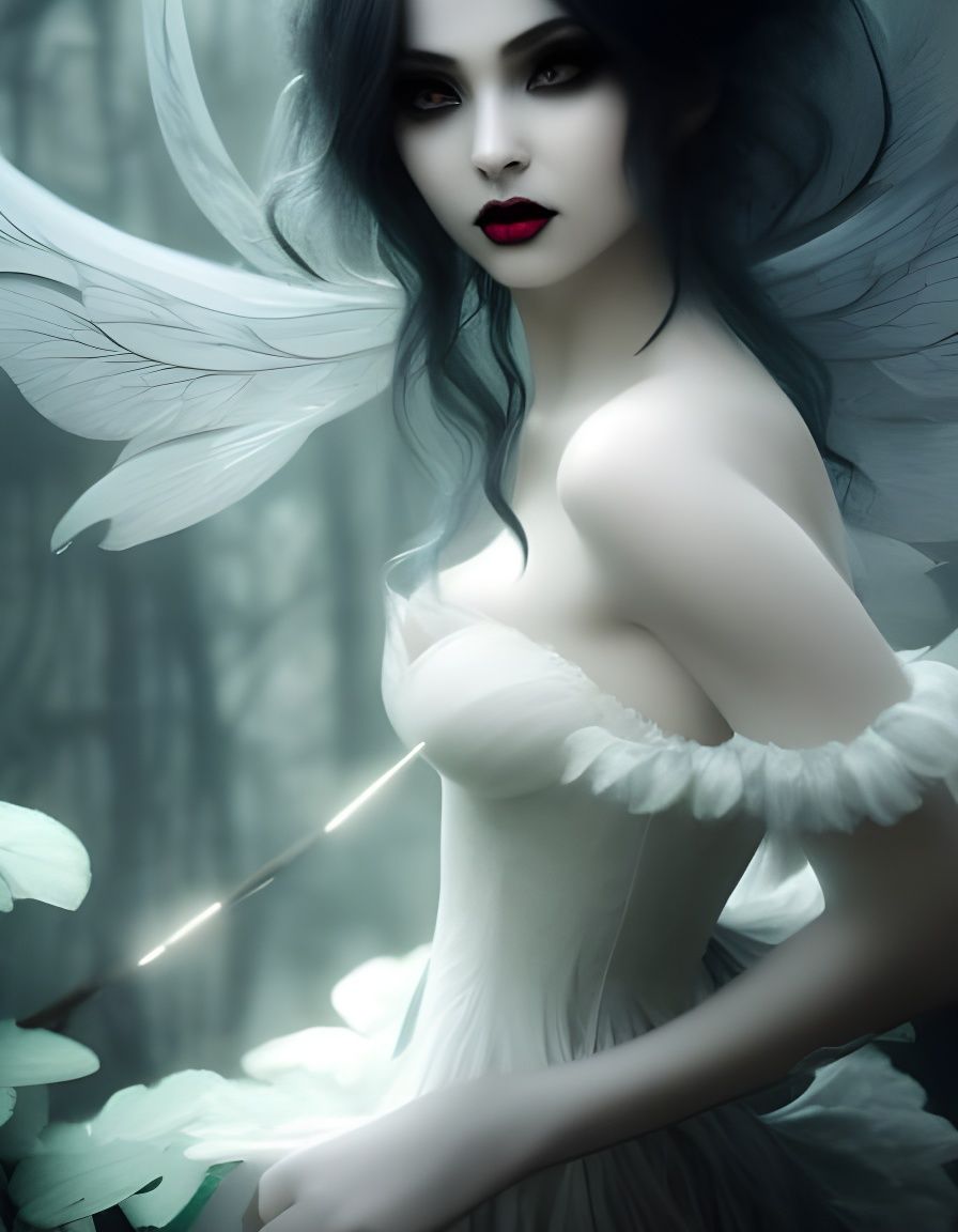Beautiful gothic black matte fairy elf