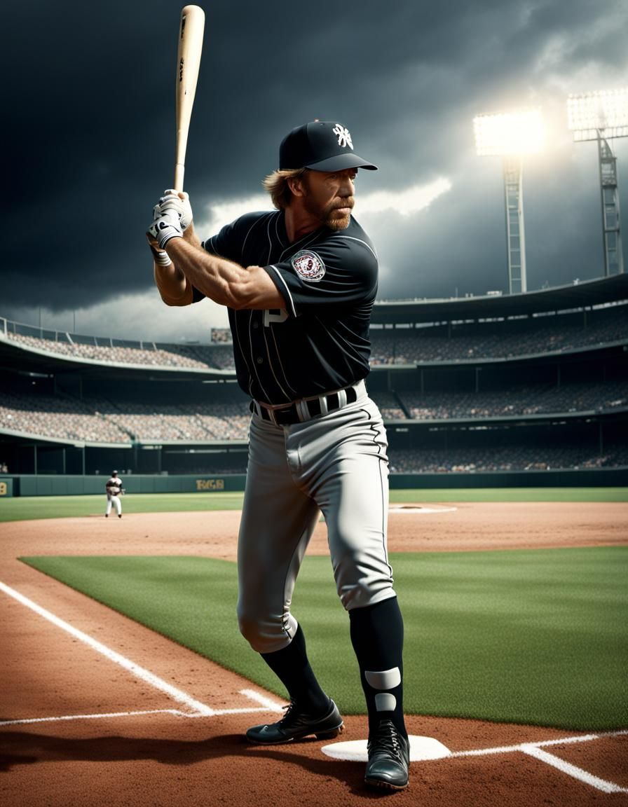 Chuck Norris plays baseball !