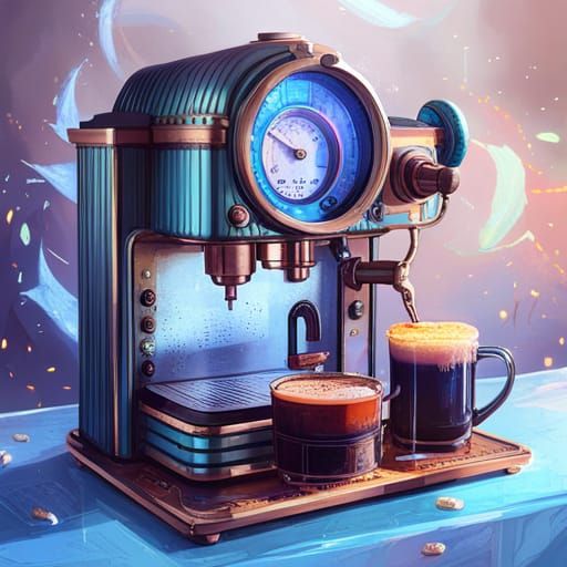 Steampunk Coffee Maker  by @MordecAI