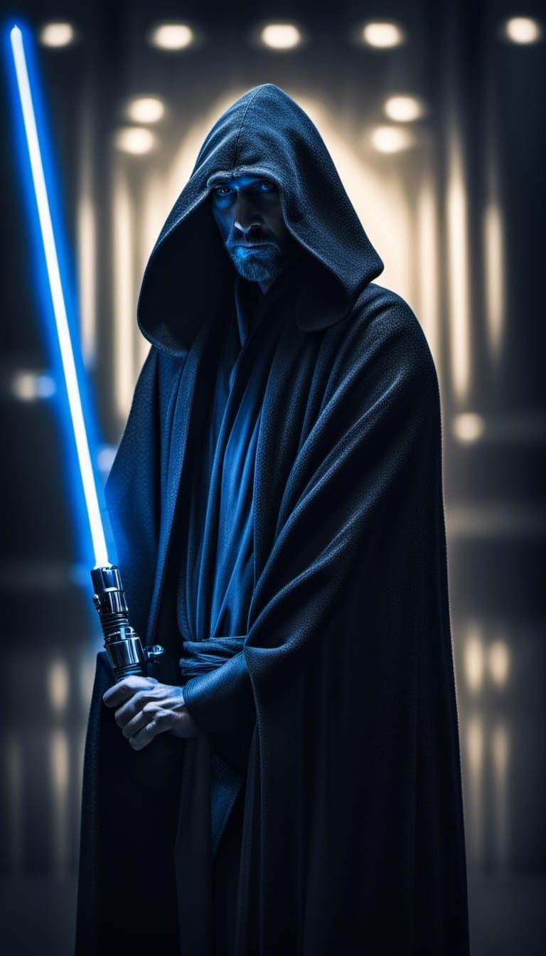 Blue Lightsabre - AI Generated Artwork - NightCafe Creator