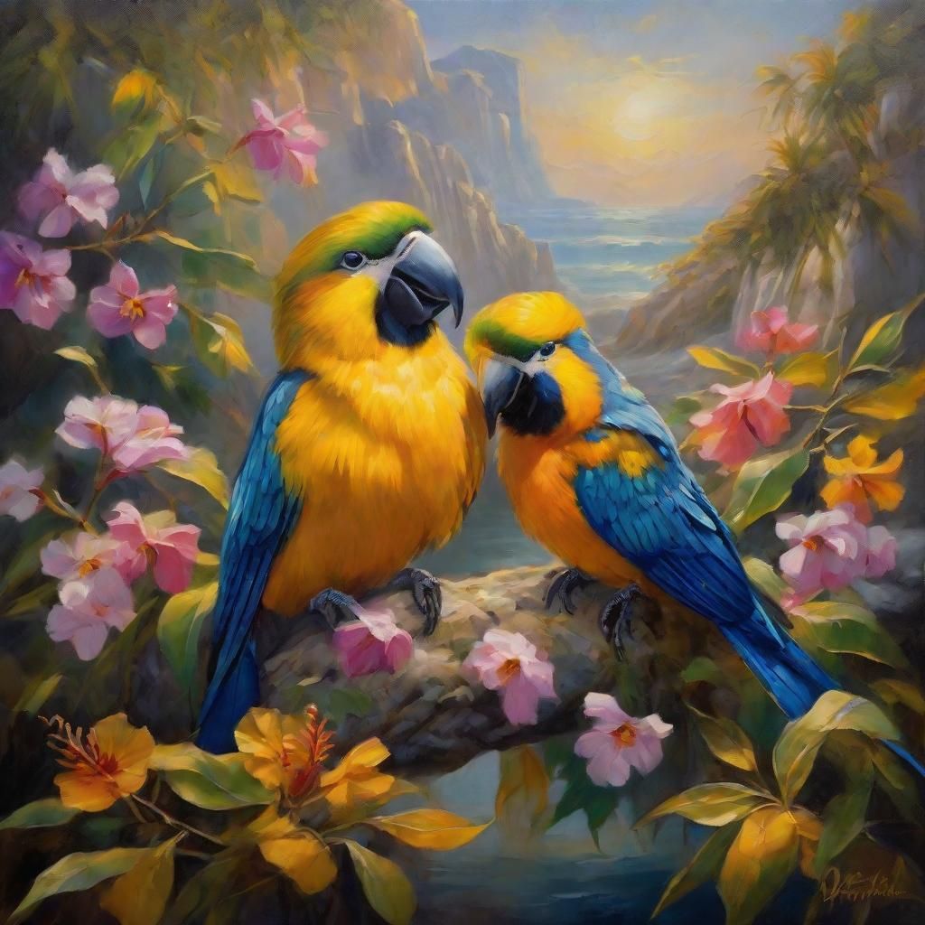 Coastal Rock Formation in Oil Painting Style