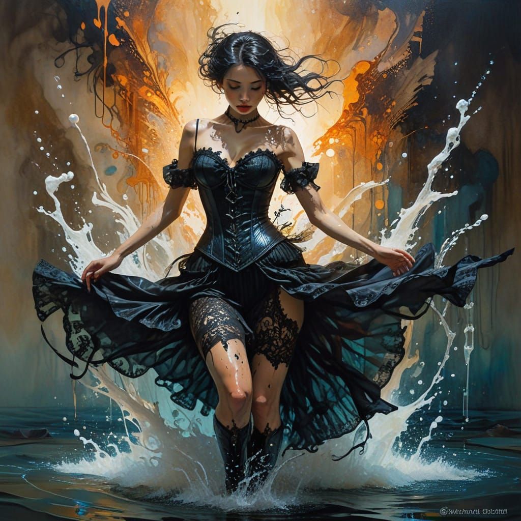 Splashing Lace  by @Raederle