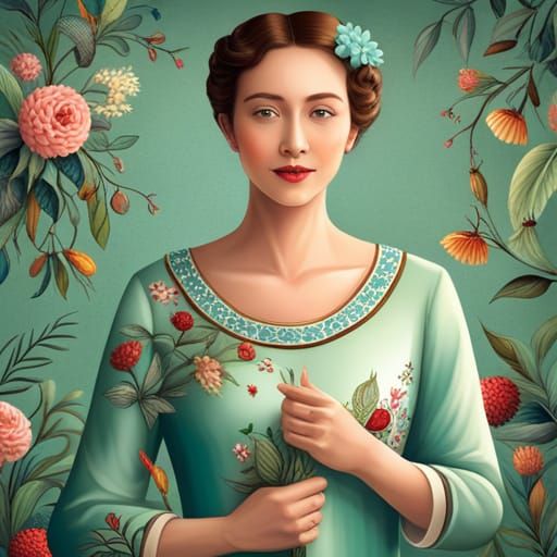 another woman in green