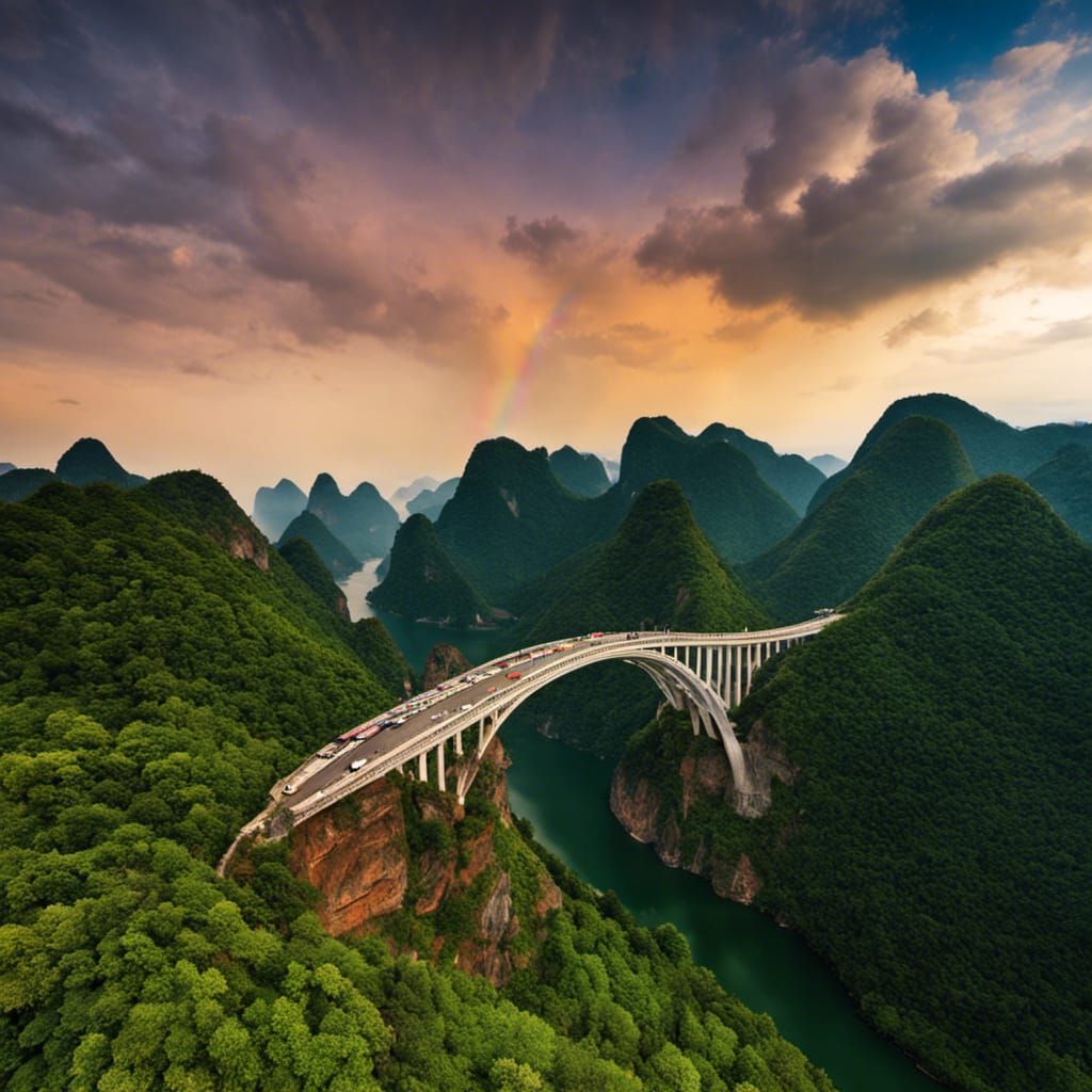 Rainbow Bridge, China - AI Generated Artwork - NightCafe Creator