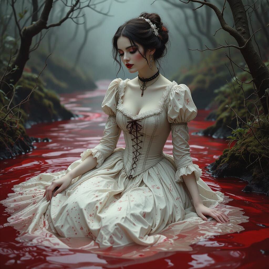 Crimson rivers flow, a morbid tide,
From wounds unseen, where secrets hide.
Each drop a memory, a painful sting,
As lifeblood spills, and sh...