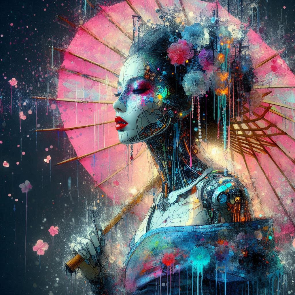 double exposure beautiful fantasy DALL-E 3 portrait landscape..