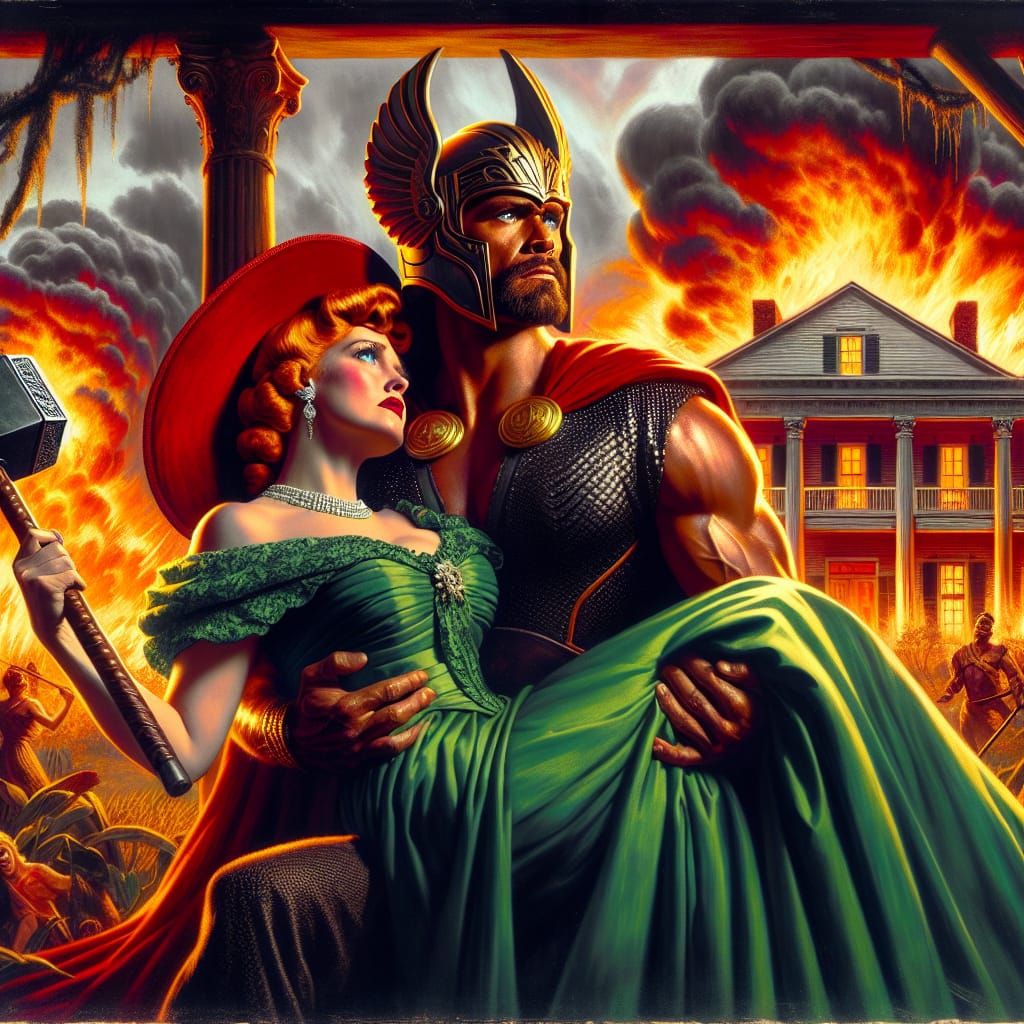 "Gone with the Wind" with Scarlett O'Hara and Thor