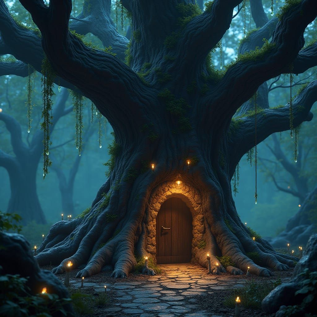 Ethereal Tree Portal in Unreal Engine 5 Style