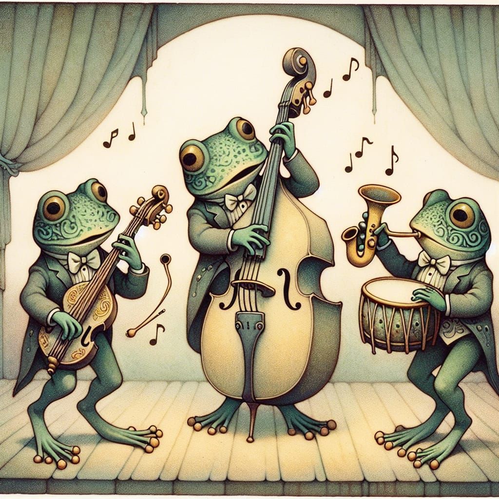 Trio of  frogs