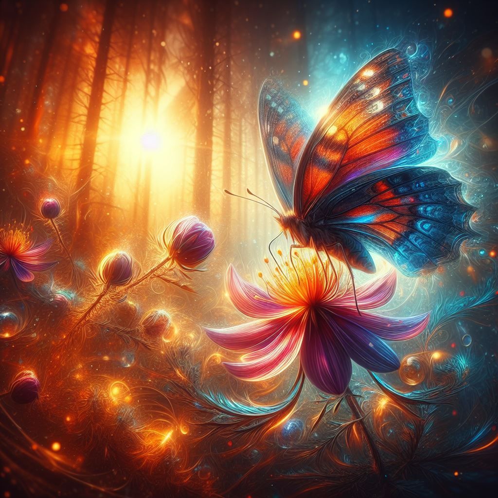 Iridescent butterfly