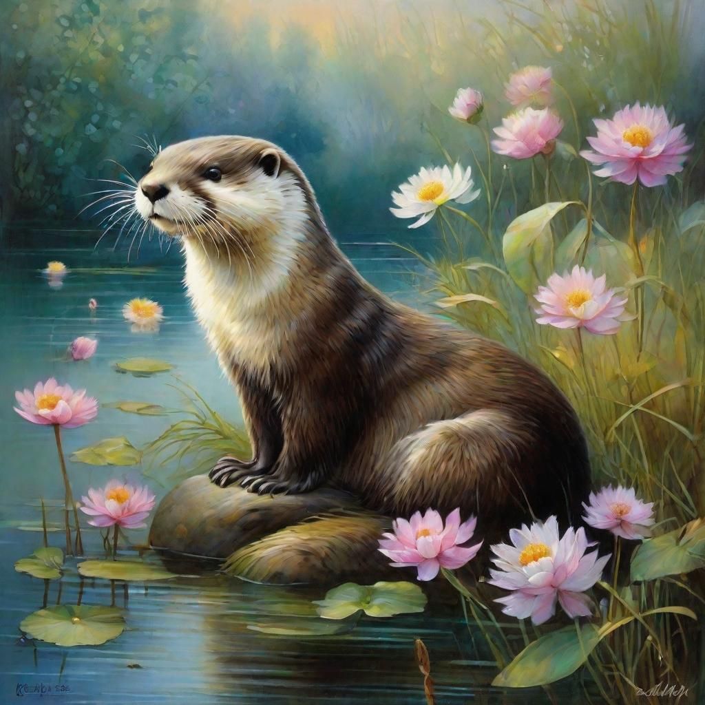 Otter On The River  by @JLM