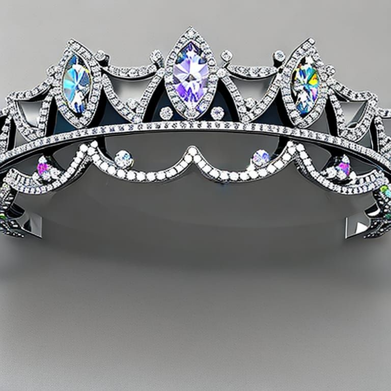 Diamond tiara with gems on the sides