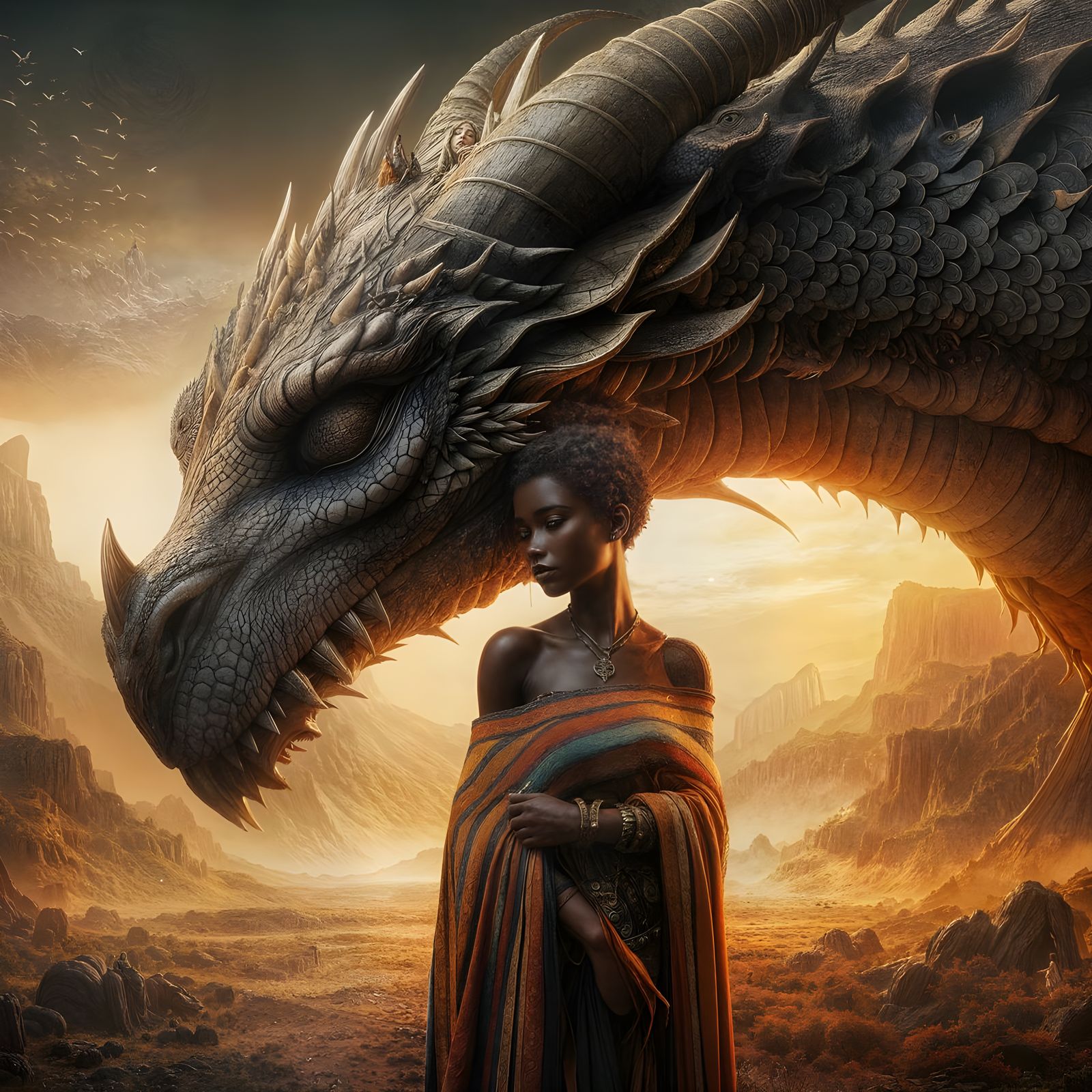 Girl and dragon