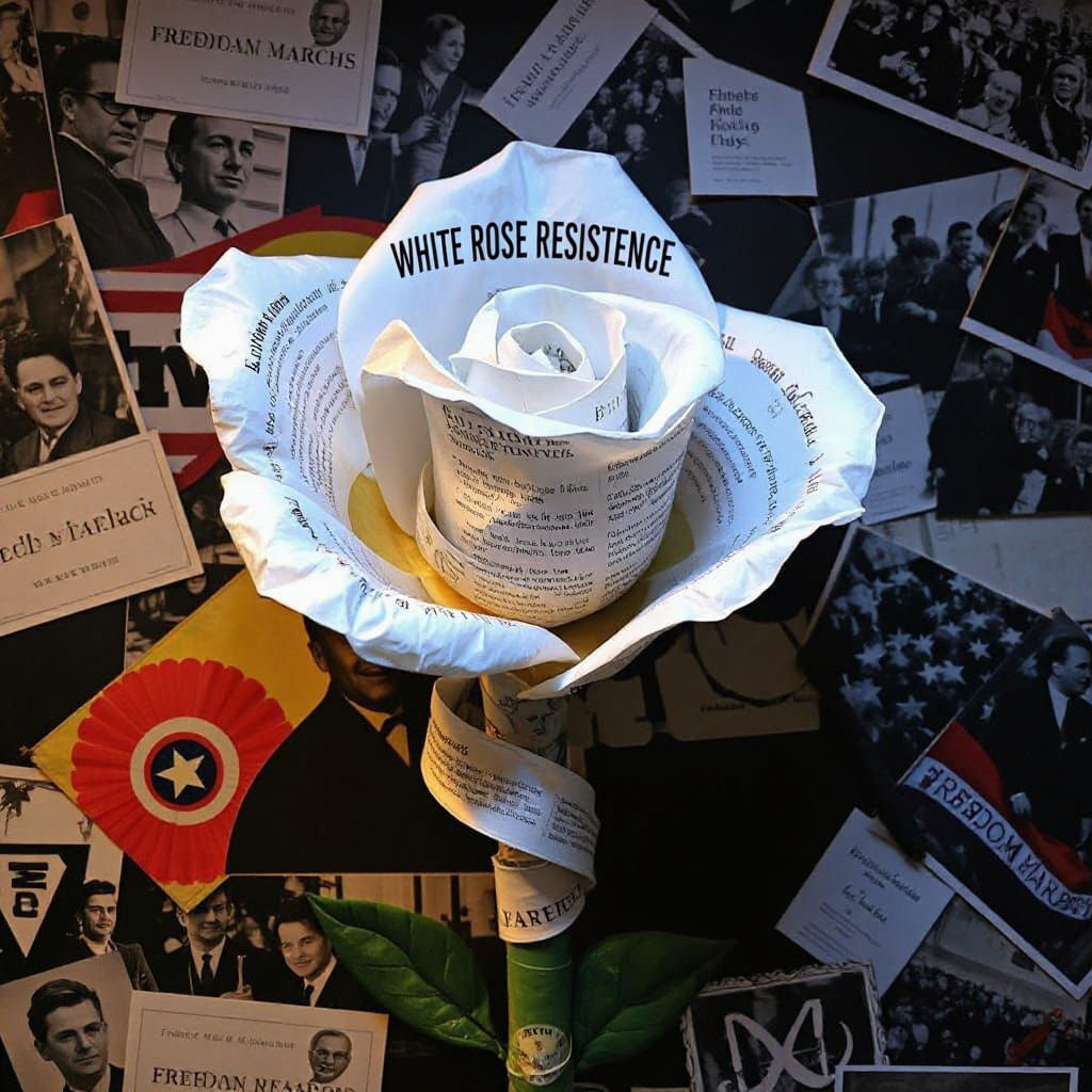White Rose Sculpture of History Pamphlets