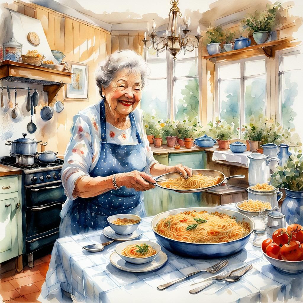 A grandmother made a pasta  by @PiCat