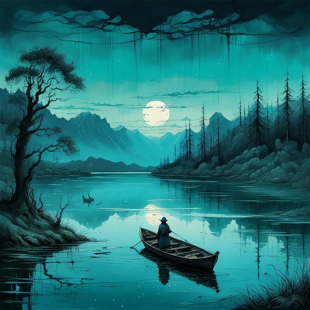 NIGHTFALL LANDSCAPE  by @JustBubu