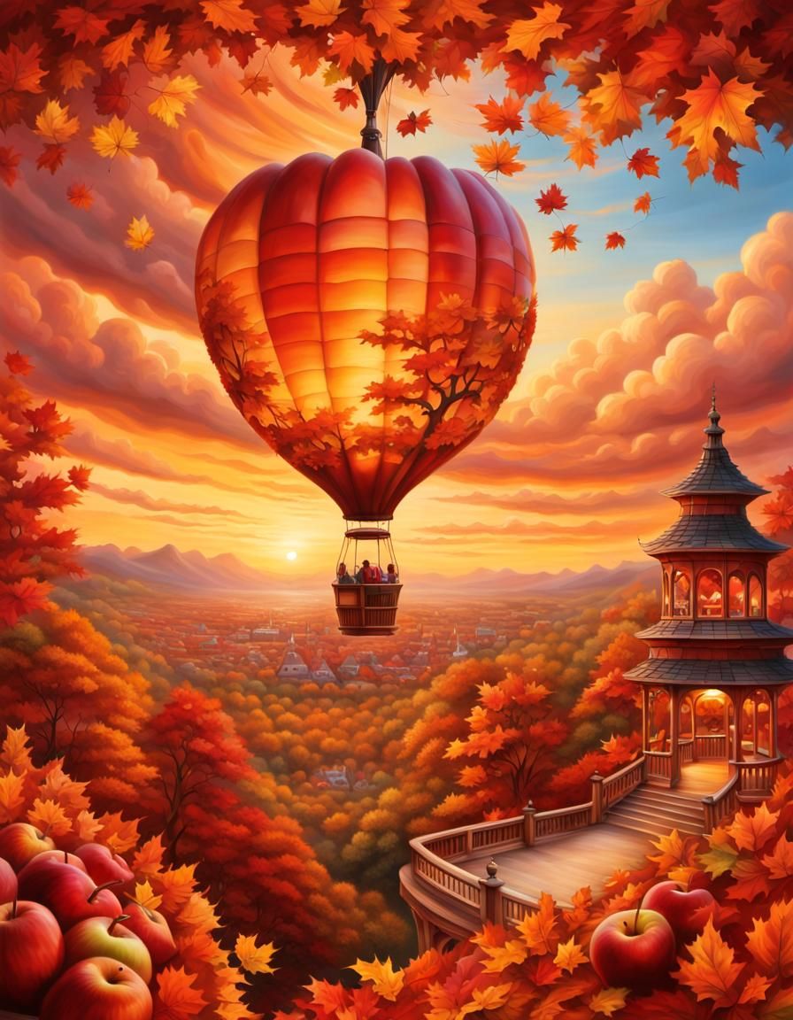 Fall themed hot air balloon  by @MasterRed