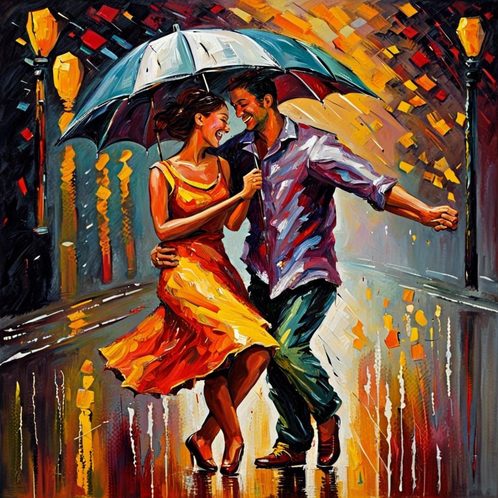 The Joy of Dancing in the Rain - AI Generated Artwork - NightCafe Creator