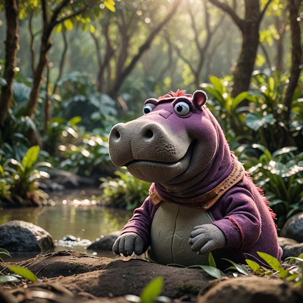 Hilda the Hippo Muppet - AI Generated Artwork - NightCafe Creator