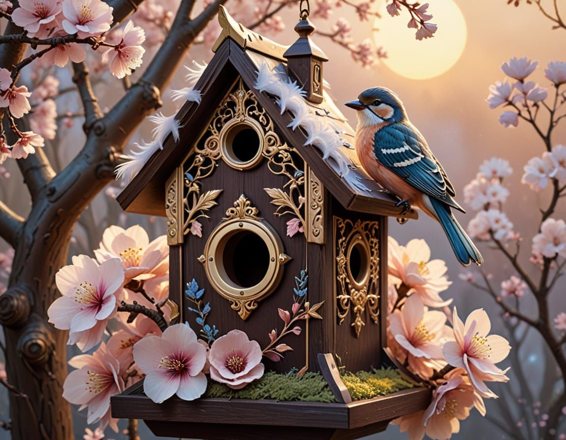 Extra fancy birdhouse   by @AhriAnni